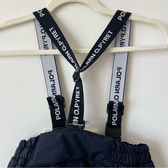 Polarn O. Pyret Kids Navy Snow Pants Suspenders Reflective Ski Pants Size 6–7 - Picture 7 of 7